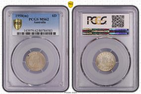 1958(m) 6D KM-58  Ag MS62