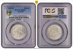 1942-S Florin KM-40  Ag MS62