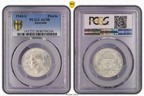 1943-S Florin KM-40  Ag AU58