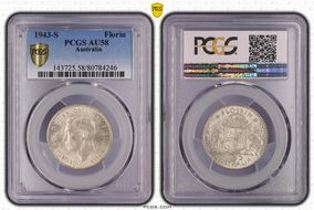 1943-S Florin KM-40  Ag AU58