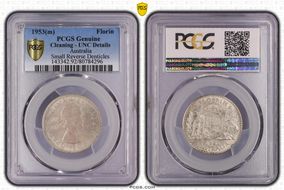 1953(m) Florin Small Rev. Denticles KM-54  Ag N1