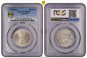 1954(m) Florin KM-54  Ag MS62