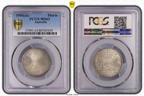 1956(m) Florin KM-60  Ag MS63