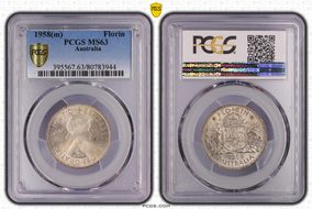 1958(m) Florin KM-60  Ag MS63