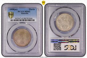 1958(m) Florin KM-60  Ag MS62