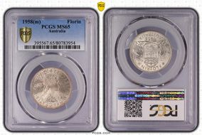 1958(m) Florin KM-60  Ag MS65