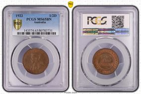 1922 1/2D MS65BN
