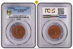 1943(m) 1/2D MS63BN