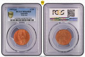 1951(p) 1/2D KM-42  w/ Dot MS64RB