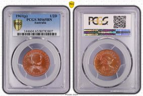 1961 Y. (p) 1/2D MS65BN