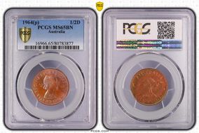 1964 Y. (p) 1/2D MS65BN