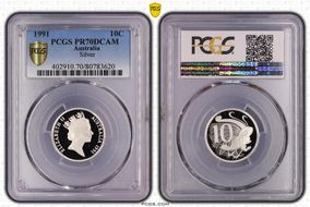 1991 10C Silver PR70DCAM