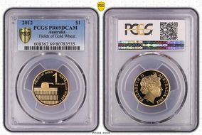 2012 $1 Fields of Gold Wheat PR69DCAM