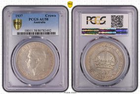 1937 Crown KM-34  Ag AU58