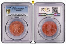 1964 Y. (p) 1D MS65BN