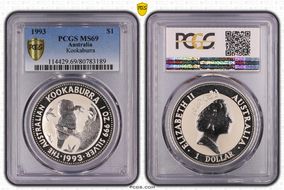 1993 $1 Kookaburra Ag MS69
