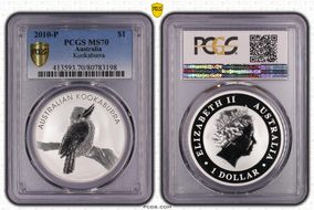 2010-P $1 Kookaburra MS70