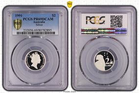 1991 $2 Silver PR69DCAM