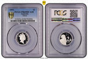 1991 $2 Silver PR69DCAM