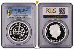 1998 50C 1937 Crown Ag PR70DCAM