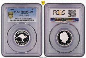 1999 5C 1939 1/2d Ag PR70DCAM