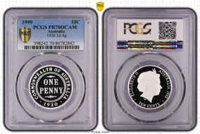 1999 10C 1930 1d Ag PR70DCAM