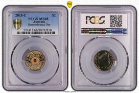 2015-C $2 Remembrance Day In Flanders Fields Colorized MS68