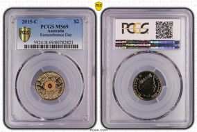 2015-C $2 Remembrance Day In Flanders Fields Colorized MS69