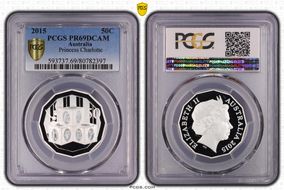 2015 50C Princess Charlotte Ag PR69DCAM