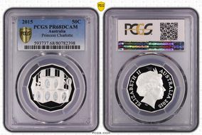 2015 50C Princess Charlotte Ag PR68DCAM