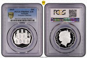 2015 50C Princess Charlotte Silver PR69DCAM