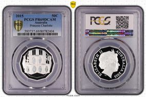 2015 50C Princess Charlotte Ag PR69DCAM