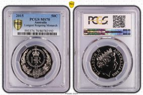 2015 50C Longest Reigning Monarch MS70