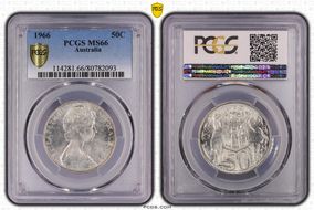 1966 50C KM-67  Ag MS66