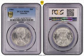 1966 50C KM-67  Ag MS66