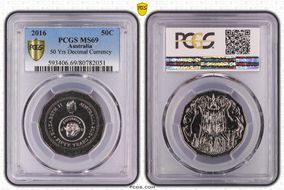 2016 50C 50 Yrs Decimal Currency MS69