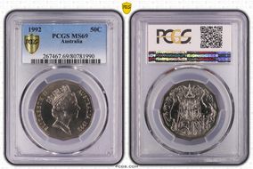 1992 50C MS69