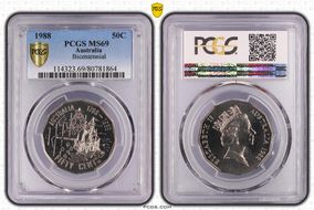 1988 50C Bicentennial MS69