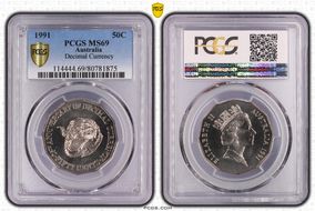 1991 50C Decimal Currency MS69