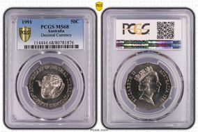 1991 50C Decimal Currency MS68