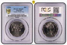 1994 50C Family Wide Date MS69