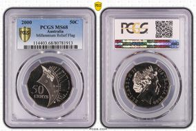 2000 50C Millennium Relief Flag MS68