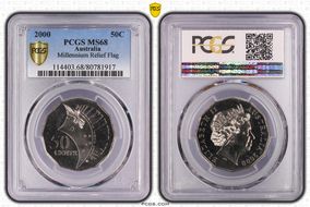 2000 50C Millennium Relief Flag MS68