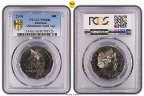 2000 50C Millennium Relief Flag MS68