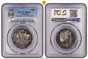 2001 50C Centenary of Federation MS68