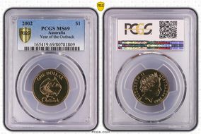 2002 $1 Year of the Outback MS69
