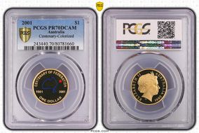 2001 $1 Centenary-Colorized PR70DCAM