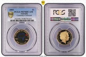 2001 $1 Centenary-Colorized PR70DCAM
