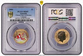 2006 $1 Clown Fish Al-Bronze Colorized MS69