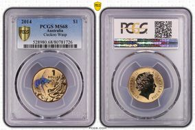 2014 $1 Cuckoo Wasp Colorized MS68